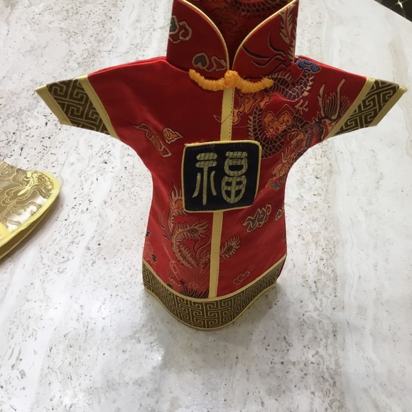 Chinese Cheongsam Dress Wine Bottle Cover Set of 2 - Picture 4 of 4